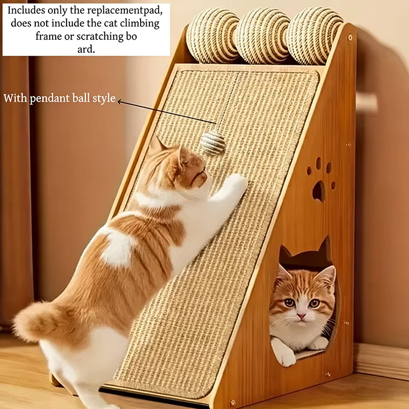 Sisal Cat Scratching Post – Hanging Ball Toy, Space-Saving Design, Protects Sofas & Furniture