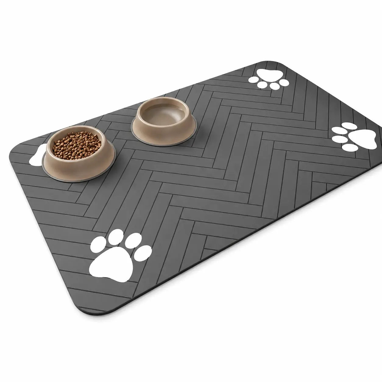 Pet Feeding Mat-Absorbent Pet Placemat for Food and Water Bowl, with Waterproof Rubber Backing, Quick Dry Water Mat for Dog Cat