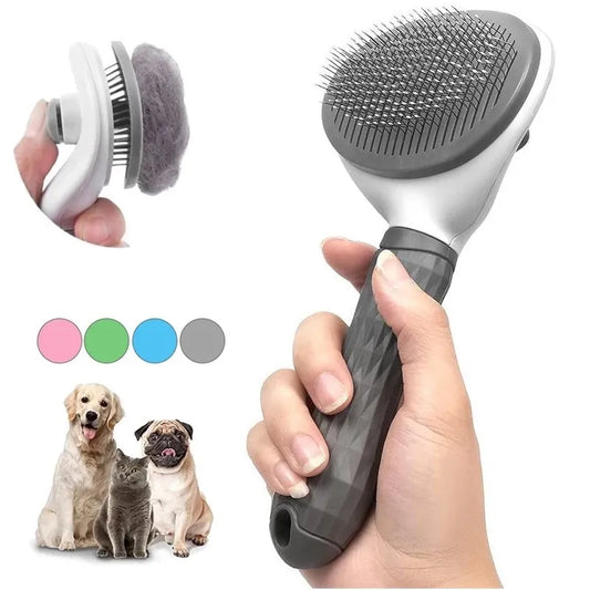Self-Cleaning Grooming Brush for Dogs & Cats – Hair Removal & Dematting Comb