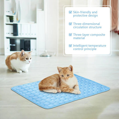 Pet Cooling Mat for Dogs & Cats – Ice-Silk Self-Cooling Pad, Tear-Resistant, Summer Relief for All Breeds