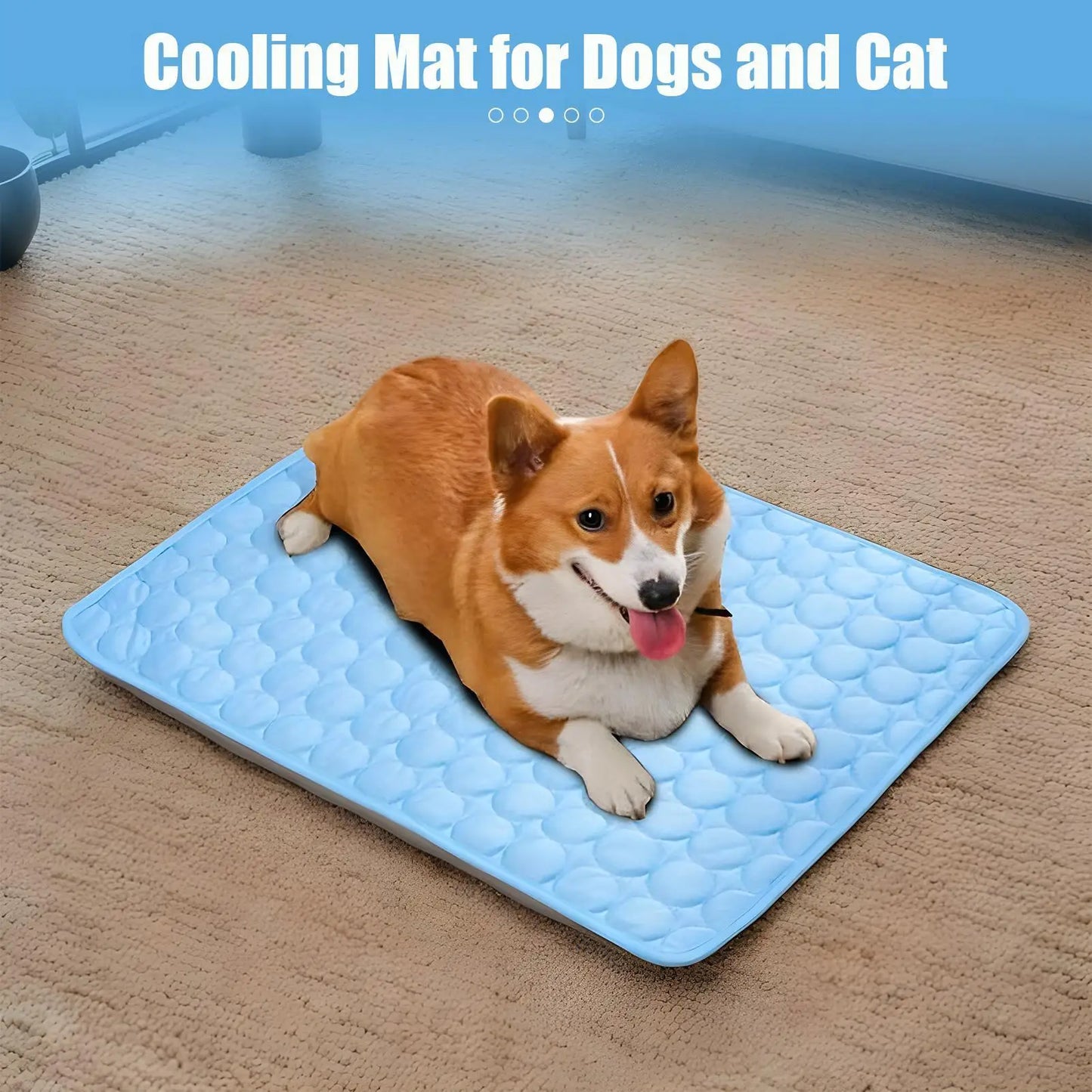 Pet Cooling Mat for Dogs & Cats – Ice-Silk Self-Cooling Pad, Tear-Resistant, Summer Relief for All Breeds