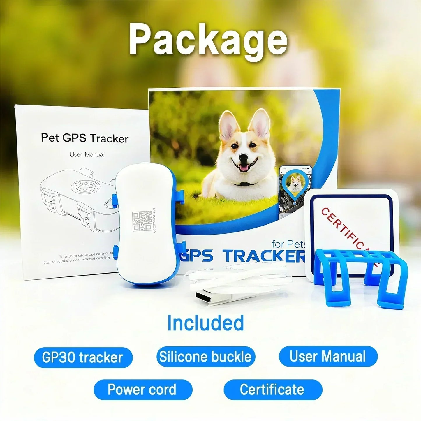 4G Pet GPS Tracker for Dogs & Cats – Real-Time Tracking, WiFi Positioning, Built-in SIM & IP67 Waterproof