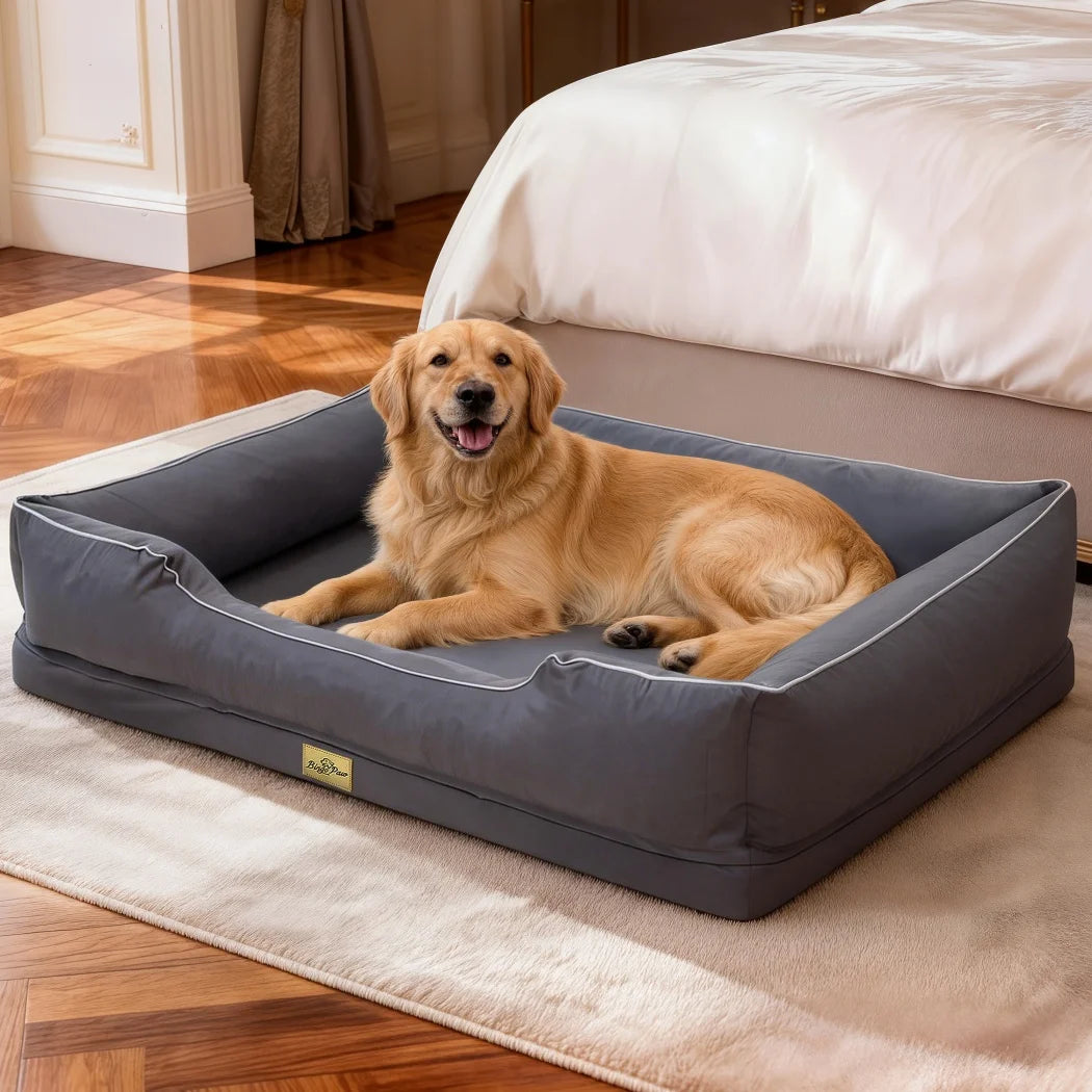 Orthopedic Dog Bed with Bolster Sides – Waterproof, Washable & Non-Slip