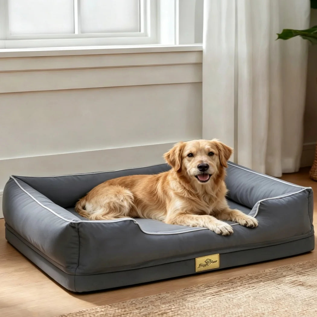 Orthopedic Dog Bed with Bolster Sides – Waterproof, Washable & Non-Slip