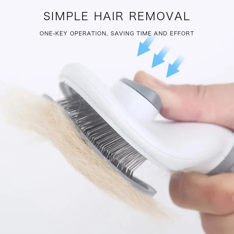 Self-Cleaning Grooming Brush for Dogs & Cats – Hair Removal & Dematting Comb