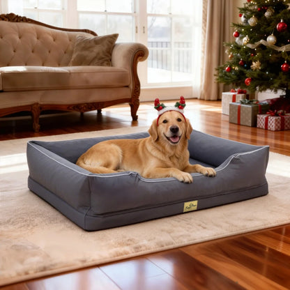 Orthopedic Dog Bed with Bolster Sides – Waterproof, Washable & Non-Slip