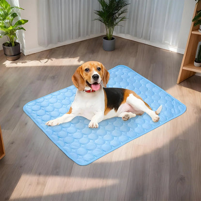 Pet Cooling Mat for Dogs & Cats – Ice-Silk Self-Cooling Pad, Tear-Resistant, Summer Relief for All Breeds