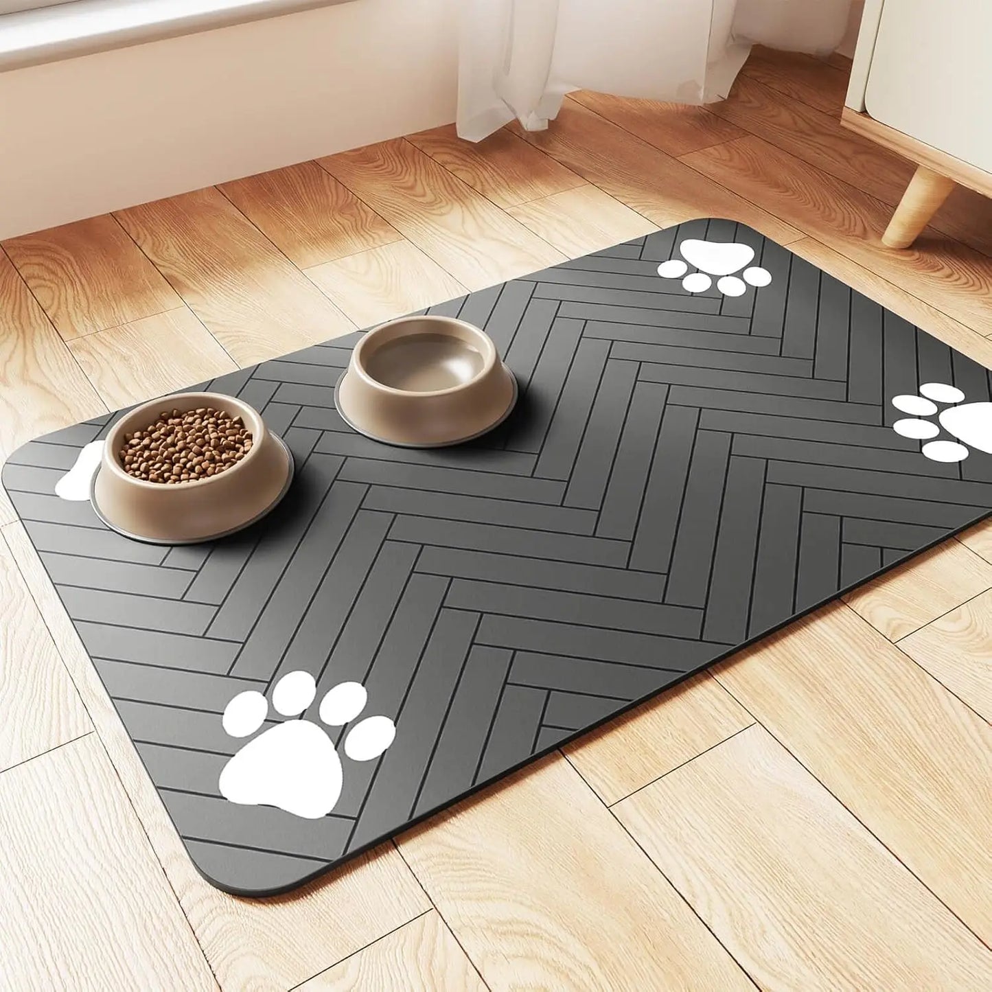 Absorbent Pet Feeding Mat – Waterproof & Quick-Dry for Dogs & Cats