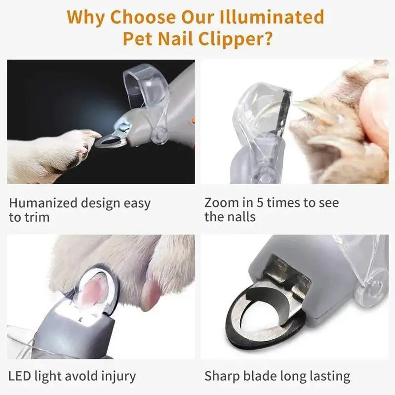 LED Pet Nail Clipper – See-in-the-Dark Precision for Cat & Dog Nails