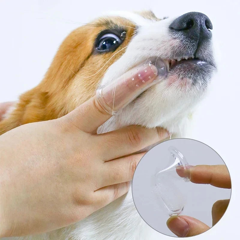 Silicone Finger Toothbrush for Pets, Ultra Soft Dental Care - for Dog Cat Teeth Cleaning & Oral Hygiene