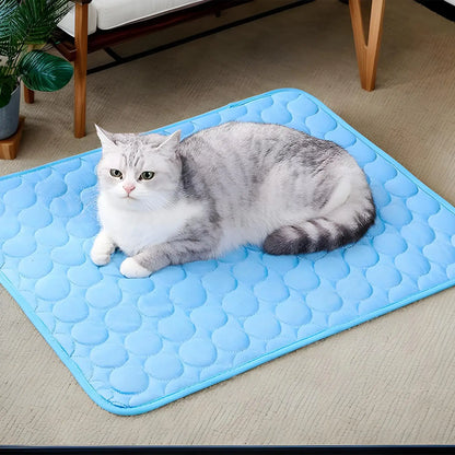 Pet Cooling Mat for Dogs & Cats – Ice-Silk Self-Cooling Pad, Tear-Resistant, Summer Relief for All Breeds