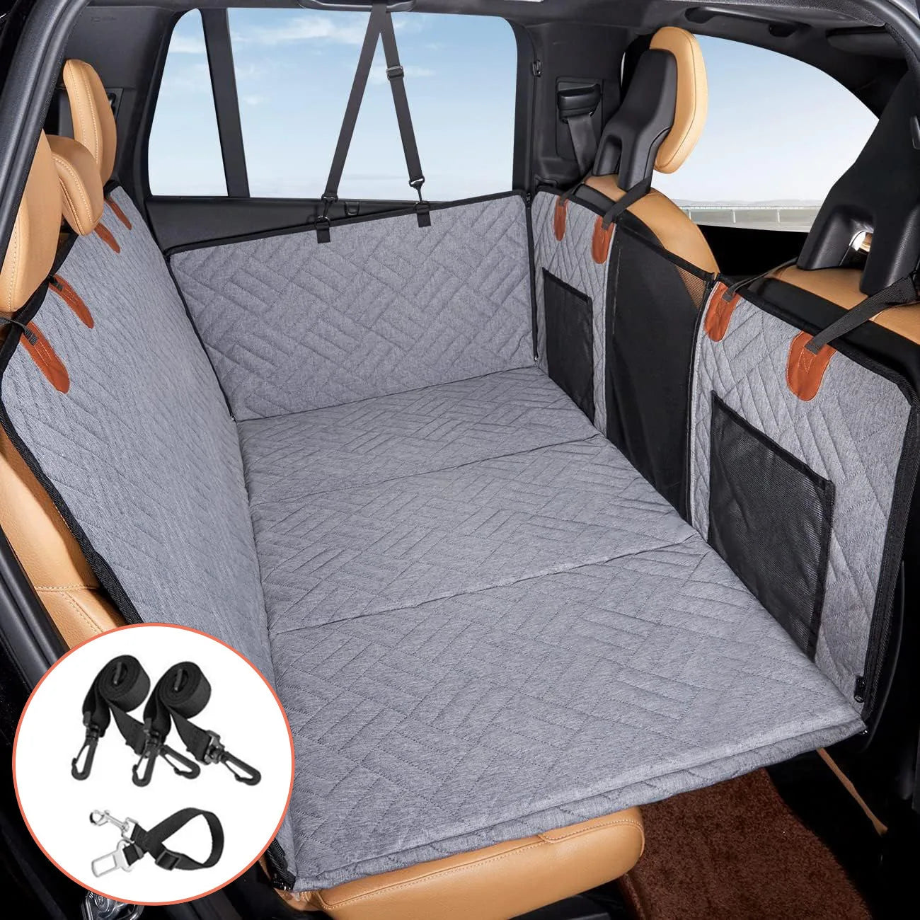Car Seat Cover for Dogs with Extension – Waterproof, Non-Slip & Hammock Style – Protection and Comfort