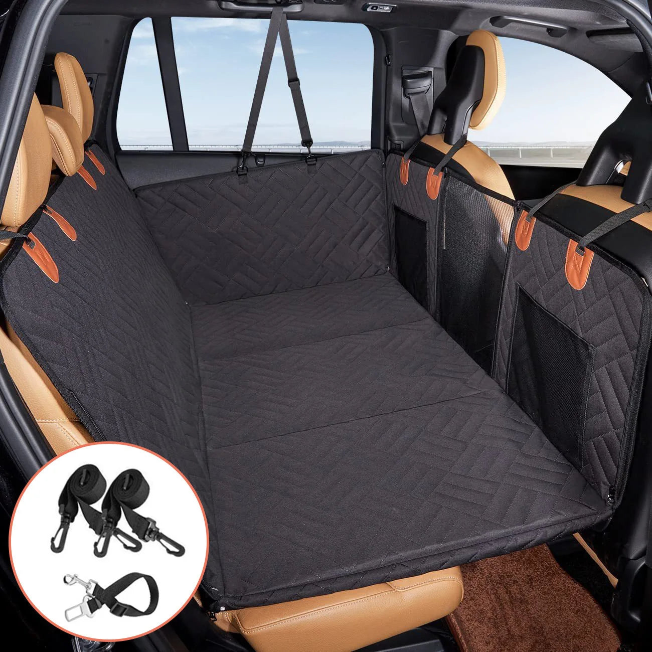 Car Seat Cover for Dogs with Extension – Waterproof, Non-Slip & Hammock Style – Protection and Comfort