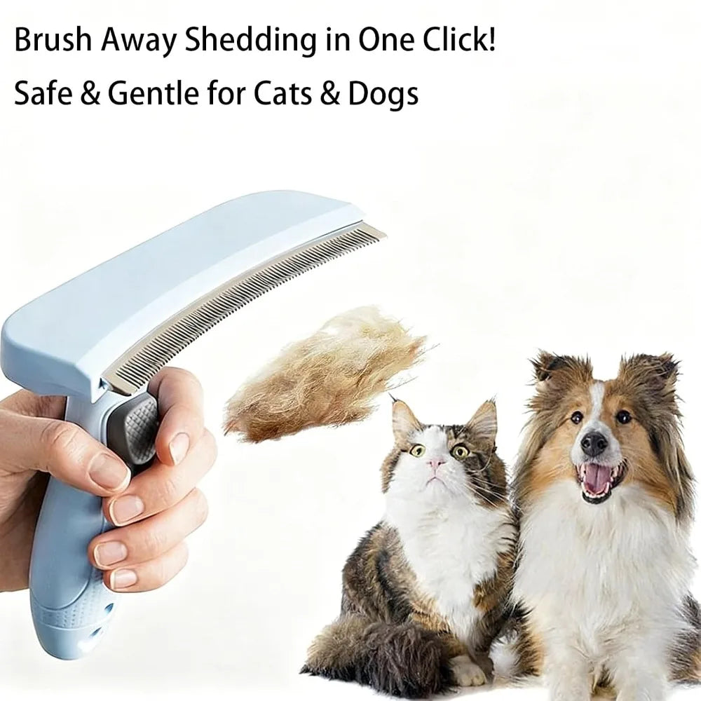 Professional Ergonomic Curved Pet Grooming Comb – Deshedding Brush for Dogs & Cats